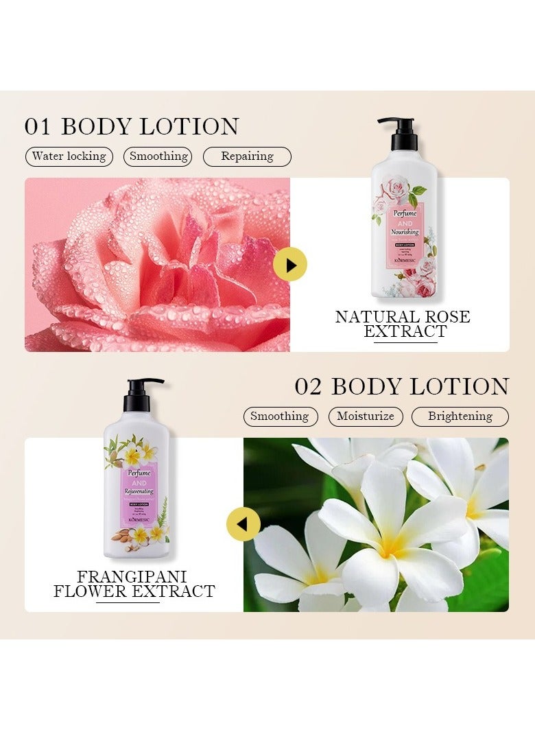 Kormesic Perfume Body Lotion – Rose & Frangipani (400ml)