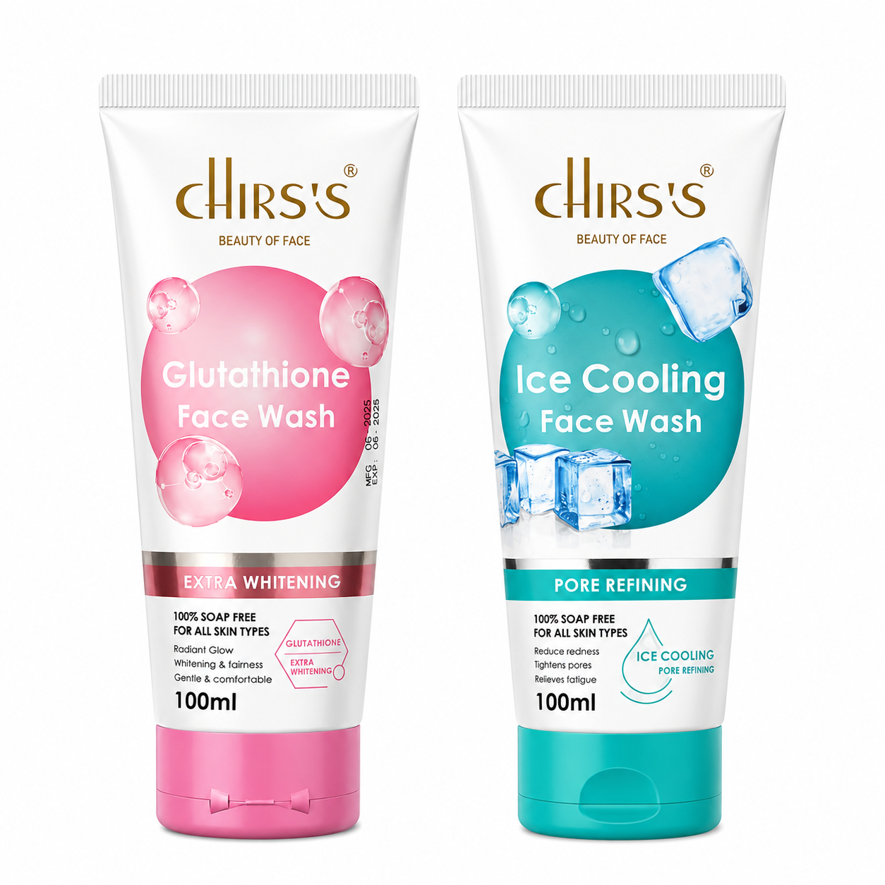 CHIRS'S Glutathione-Ice Cooling Face Wash – Extra Whitening 100ml