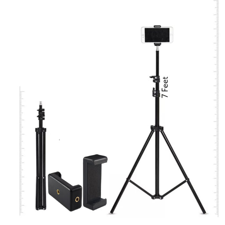7-Fit Adjustable Tripod Stand with Mobile Phone Holder