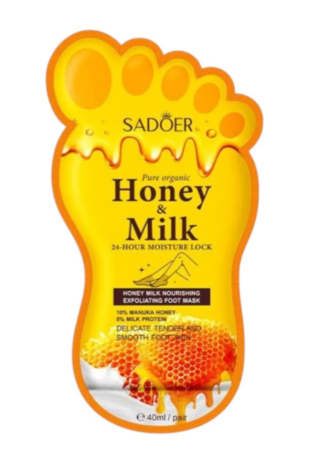 Sadoer Pure Organic Honey & Milk Nourishing Exfoliating Foot Mask & Hand Mask