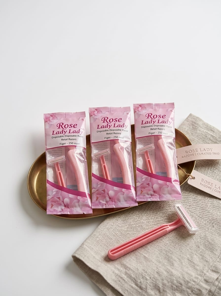 Lady Pink Single Blade Disposable Razor (set of 3)