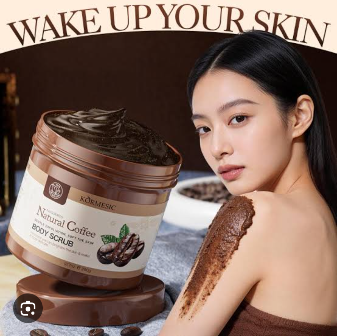 Kormesic Natural Coffee Body Scrub – Gentle Exfoliation & Skin Brightening (260g)