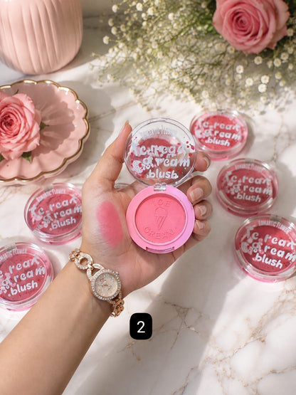 Romantic Flower Ice Cream Blush Blusher– Pigmented Powder Blush | 6 Shades