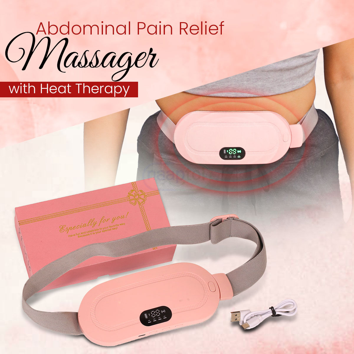 Menstrual Heat Therapy Belt – Wireless Period Pain Relief Massager