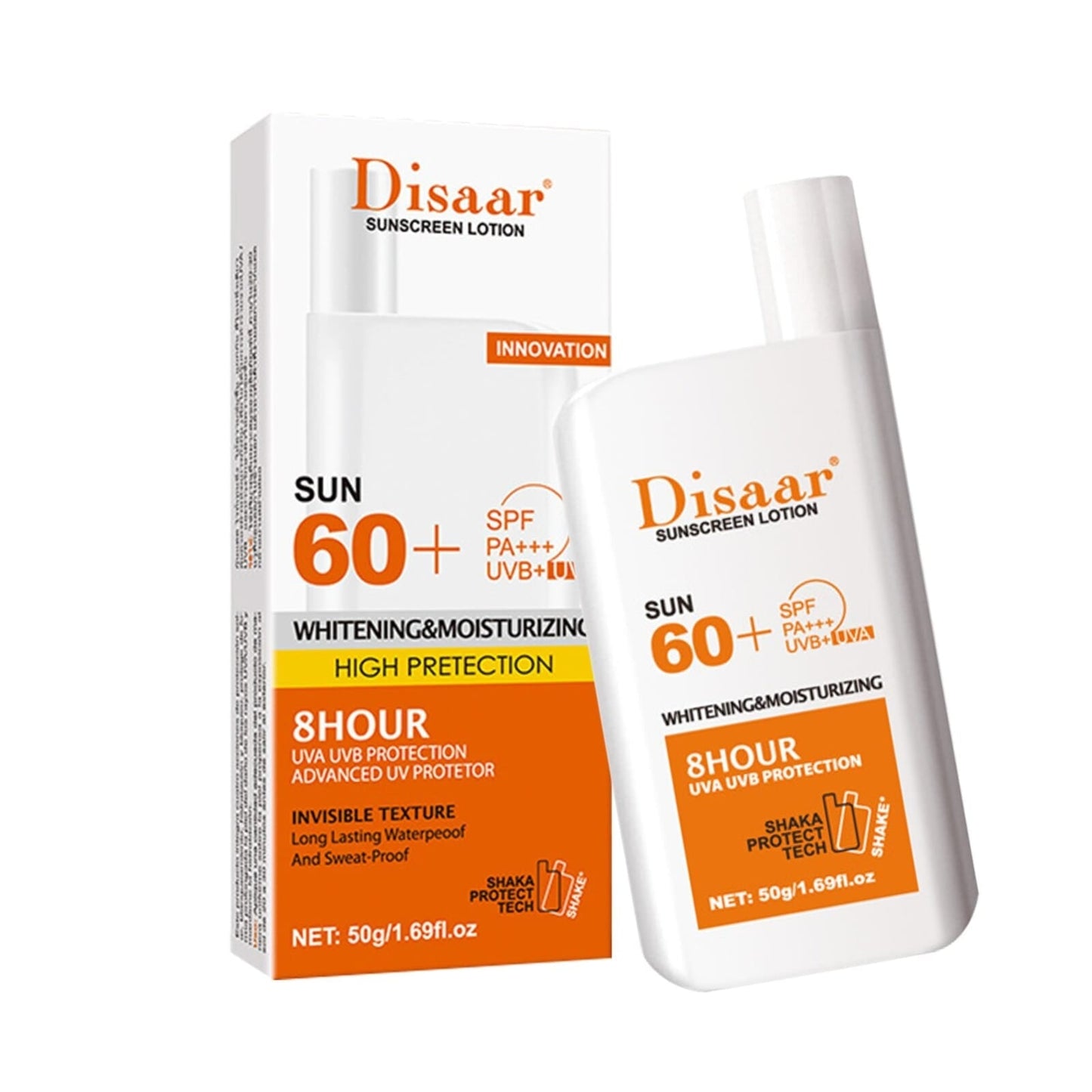 Disaar Sunscreen Lotion SPF 60+ PA+++ Whitening & Moisturizing – 8 Hour UVA UVB Protection