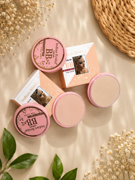 Indian Bridal BB Pan Cake – Oil Free Waterproof Compact Powder (Ivory & F1)