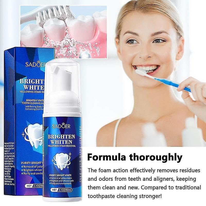 Sadoer Brighten & Whiten Teeth Foam – Yellowing Stain Removal Tooth Cleaning Mousse