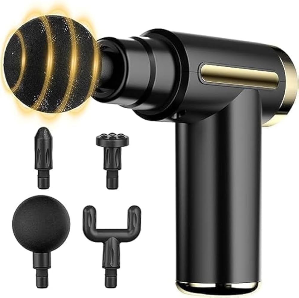 Professional Percussion Massage Gun with 4 Attachments – Deep Tissue Muscle Relaxer