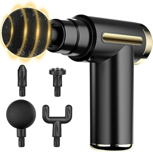 Professional Percussion Massage Gun with 4 Attachments – Deep Tissue Muscle Relaxer