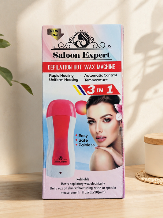 Saloon Expert Depilation Hot Wax Machine 3 in 1 wax Warmer Heater Plus Wax Refill and Wax Strips
