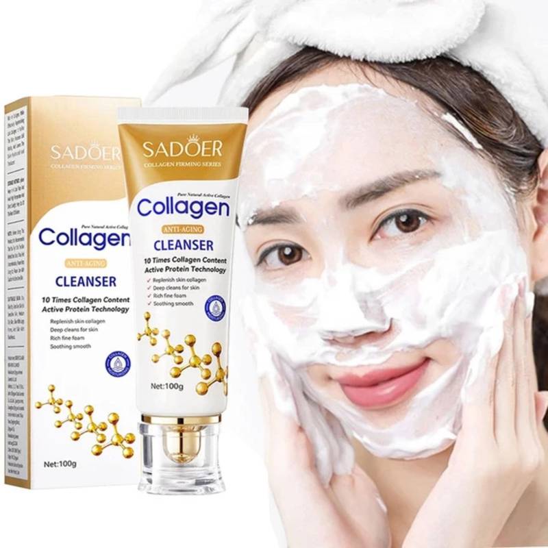Sadoer Collagen Anti-Aging Face Cleanser – 10X Collagen Foaming Face Wash (100g)