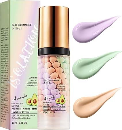 SADOER Avocado Tricolor Primer Isolation Cream – 4-in-1 Daily Base Makeup
