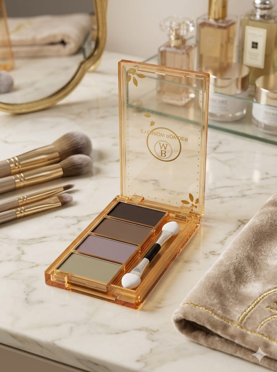 WB Eyebrow Powder Palette – 3-Shade Compact with Applicator
