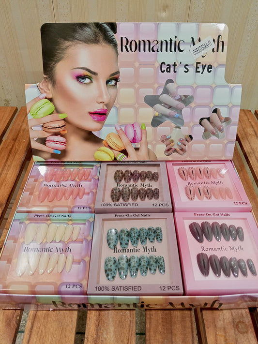 Cat eye nail box of 12 (Random Color)