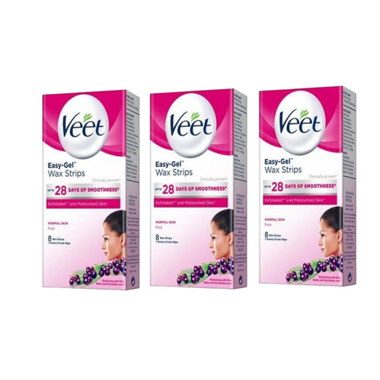 Veet Easy-Gel Wax Strips for Face – Normal Skin (set of 3)