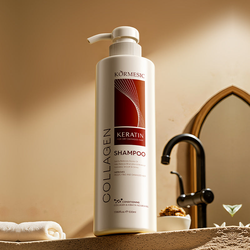 Kormesic Collagen Keratin Shampoo – Repair & Strengthen Dry Damaged Hair | 500ml