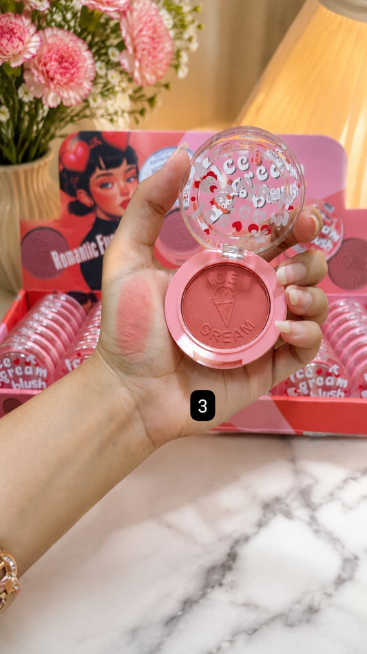 Romantic Flower Ice Cream Blush Blusher– Pigmented Powder Blush | 6 Shades