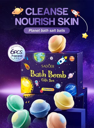 Sadoer Bath Bombs & Bath Salt Balls Gift Set | Nourishing, Soothing & Fun