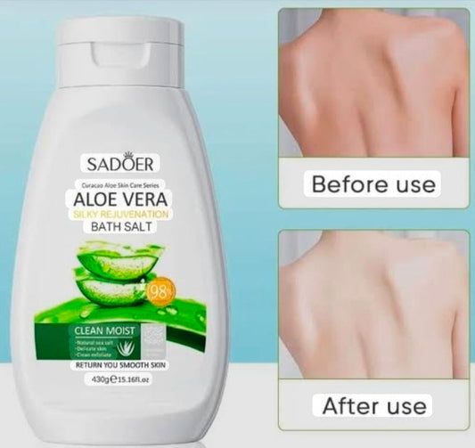 SADOER Aloe Vera Silky Rejuvenation Bath Salt – Clean Moist, Return You Smooth Skin 430g