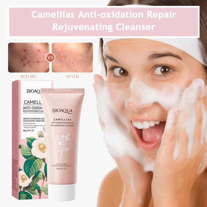 BIOAQUA Camellias Anti-Oxidation Repair Rejuvenating Cleanser 80g
