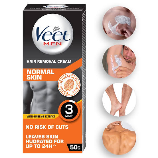 Veet Men Hair Removal Cream – Normal Skin (Chest & Body) with Ginseng Extract (set of 5)
