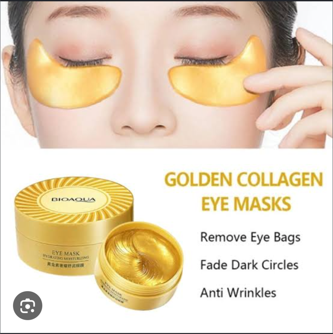 BIOAQUA Golden Collagen Eye Mask – Hydrating & Moisturizing Under Eye Patches (60 Pieces)