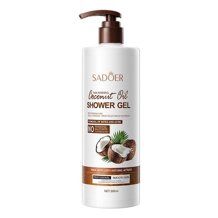 Sadoer Nourishing Coconut Oil Shower Gel 500ml – Deep Moisturising Body Wash
