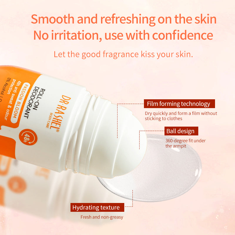 Dr. Rashel Passion Bloom Roll-On Deodorant 48H Anti-Sweat & Odour Protection