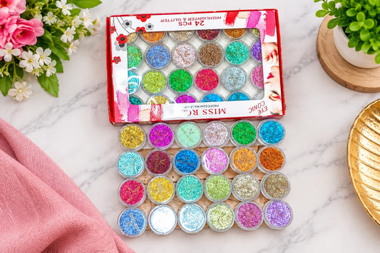 Miss Rose 24 Pcs Eye Conic Highlighter & Glitter Set