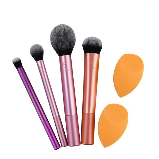 Real Techniques Everyday Essentials Makeup Brush Set with Miracle Complexion Sponges