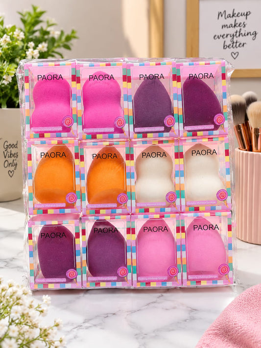 PAORA Beauty Makeup Sponge – 12-Piece Multicolor Makeup Blender Set