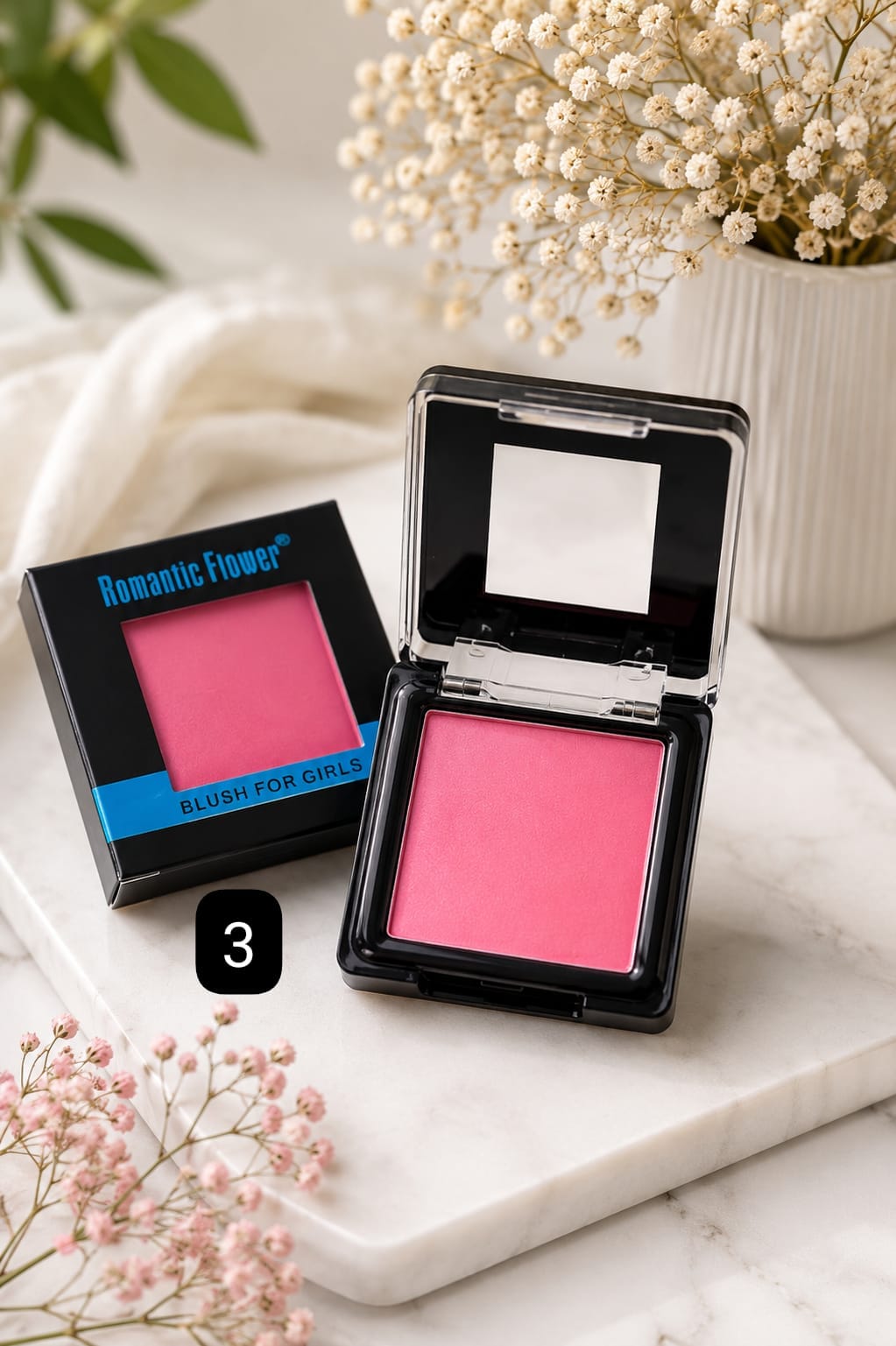 Romantic Flower Blush Blusher– Pigmented Powder Blush