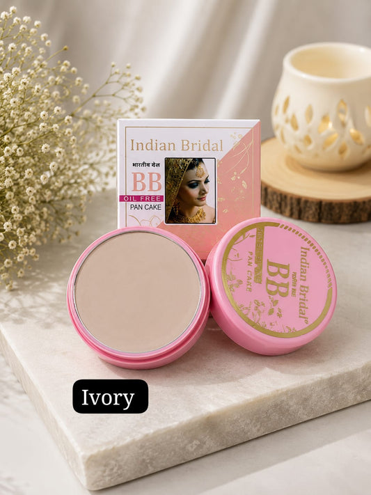 Indian Bridal BB Pan Cake – Oil Free Waterproof Compact Powder (Ivory & F1)