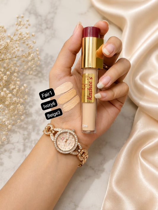 Kashee's 2-in-1 Foundation & Concealer – Fair1, Ivory6 & Beige3 | Full Coverage 10ml