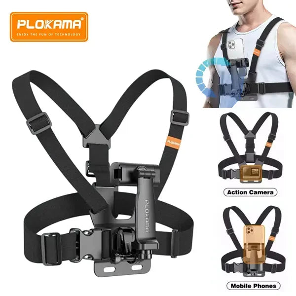 PLOKAMA Chest Mount Harness for Action Camera & Mobile Phone