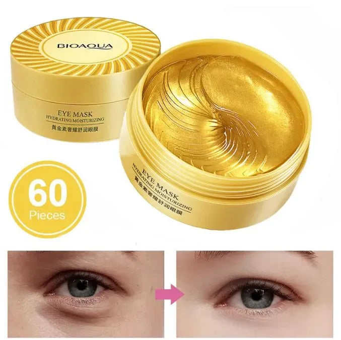 BIOAQUA Golden Collagen Eye Mask – Hydrating & Moisturizing Under Eye Patches (60 Pieces)