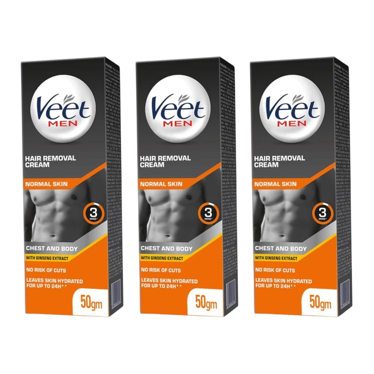 Veet Men Hair Removal Cream – Normal Skin (Chest & Body) with Ginseng Extract (set of 5)