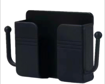 Wall-Mounted Phone Holder & Charging Organizer with Side Hooks