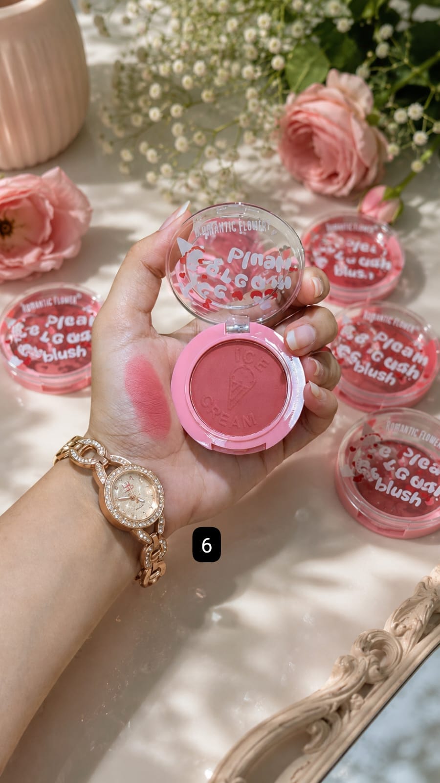 Romantic Flower Ice Cream Blush – Pigmented Powder Blush | 6 Shades