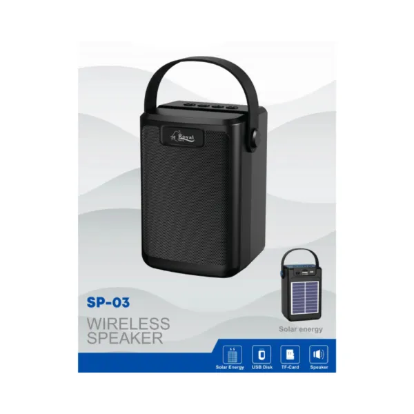 DV-1185 Royal SP-03 Solar Wireless Bluetooth Speaker – Portable with USB & TF Card Support
