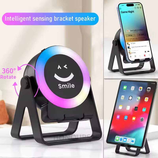 ZF18 Smile Bracket Wireless Bluetooth Speaker 🔊😊
Portable Desktop Speaker With A Phone Stand/Bracket And RGB Lighting