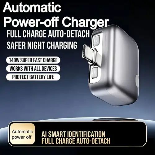 Automatic Power-off Charger – 140W Super Fast Charge with Auto-Detach