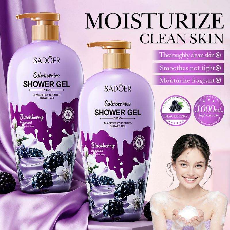 Sadoer Cute Berries Blackberry Shower Gel – Moisturizing & Fragrant (1000ml)