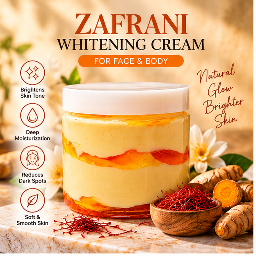 Zafrani Skin Brightening & Moisturizing Cream | Saffron-Infused Deep Hydration Cream | For Face & Body