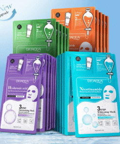BIOAQUA 3steps Facial Mask ( Lotion essence, Cleanser, facial Sheet mask ) pack of 10