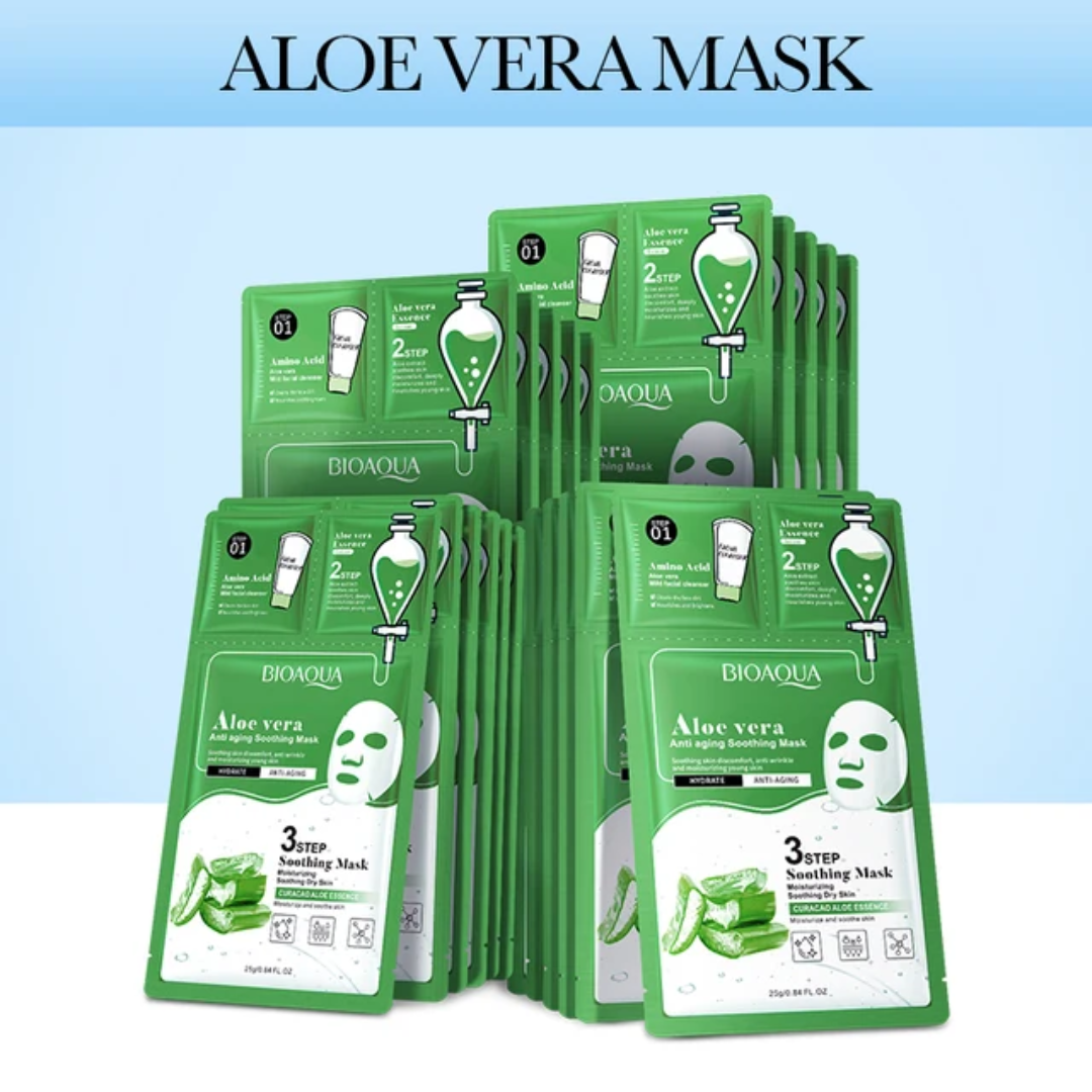 BIOAQUA 3steps Facial Mask ( Lotion essence, Cleanser, facial Sheet mask ) pack of 10 - Image 8