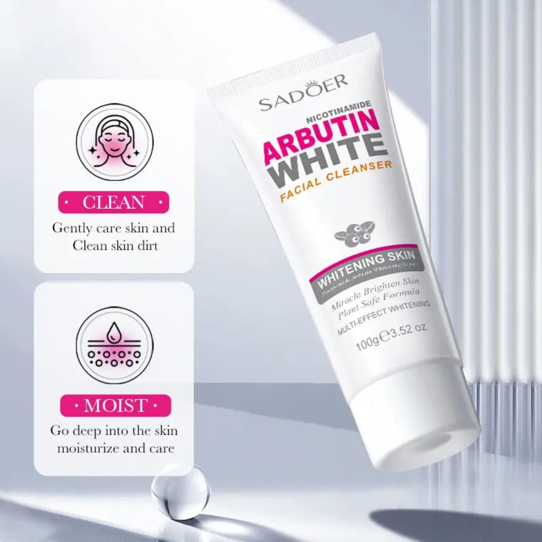 Sadoer Arbutin White Facial Cleanser 100g - Image 3