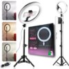 26cm Selfie LED Ring Fill Light with 7ft Tripod Mobile Stand Best for Live Streaming and Contact Creation
