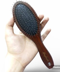 Stylish Wooden Hair Brush with Steel Bristles